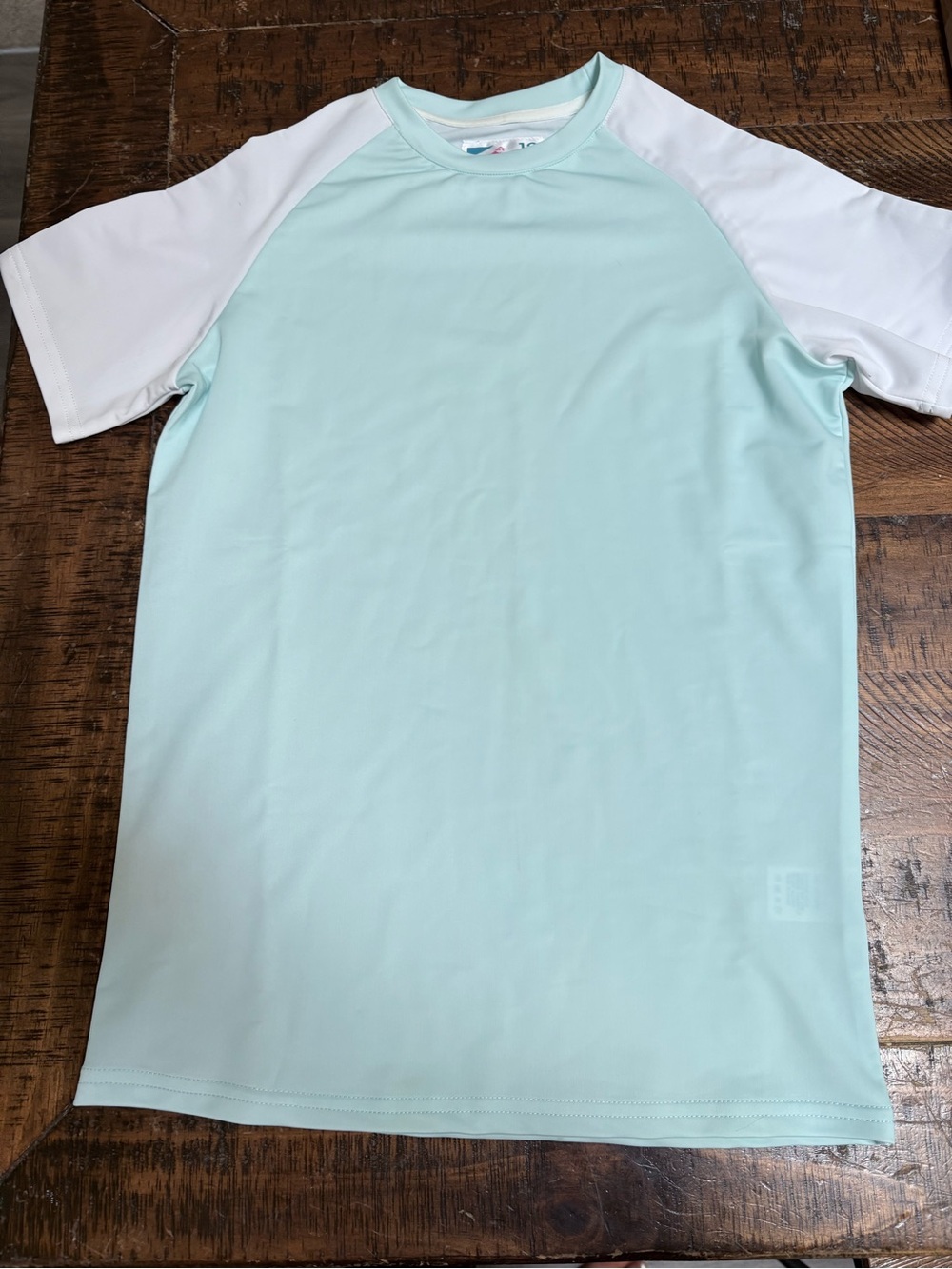 Bermies kids Rash Guard Swim Shirt Size 12 Aqua & White
